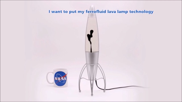 Inspired Designs Retro Rocket Ship Ferrofluid Lava Lamp with